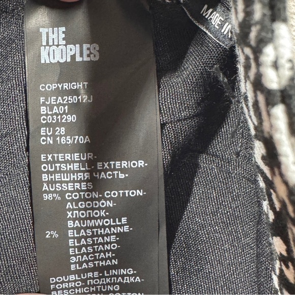 NWT The Kooples Leopard Cheetah Print Button Fly Black White Denim Jeans Size 28 - Picture 16 of 16
